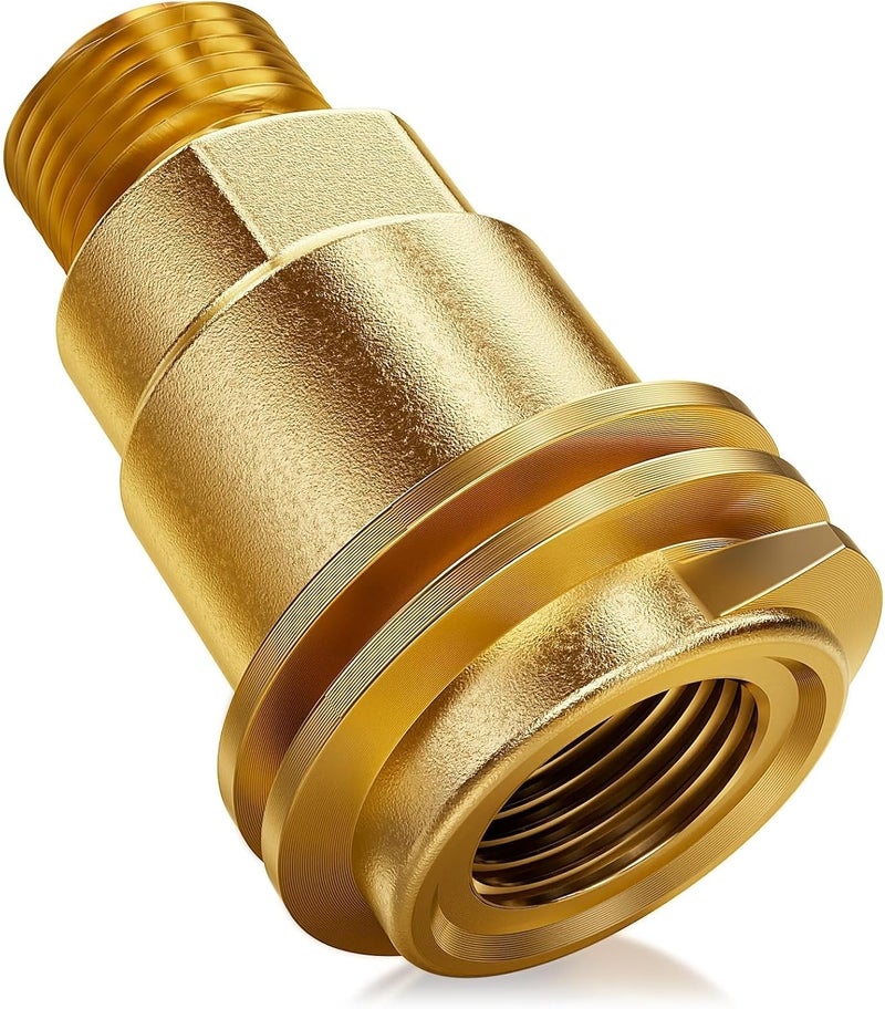 CALPOSE QCC1 Propane Adapter, 5042 Propane Gas Fitting Hose Adapter with 1/4 Inch Pipe Thread and QCC1 Male & POL Female Connector, Solid Brass Propane Adapter for Outdoor Cooking - Image 1